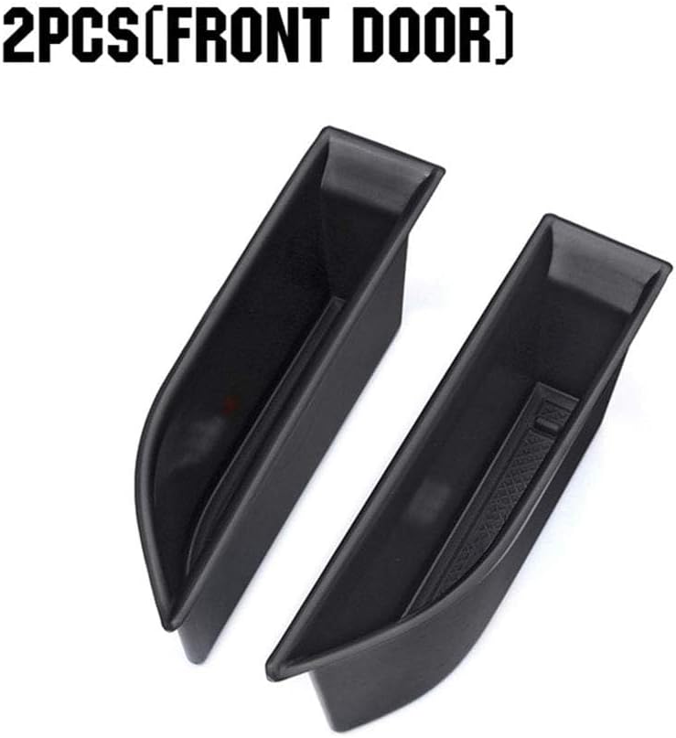 AUTOXBERT Accesorios de coche, 1 par de manijas de puerta delantera, caja de almacenamiento secundaria, bandeja de contenedor de paleta con