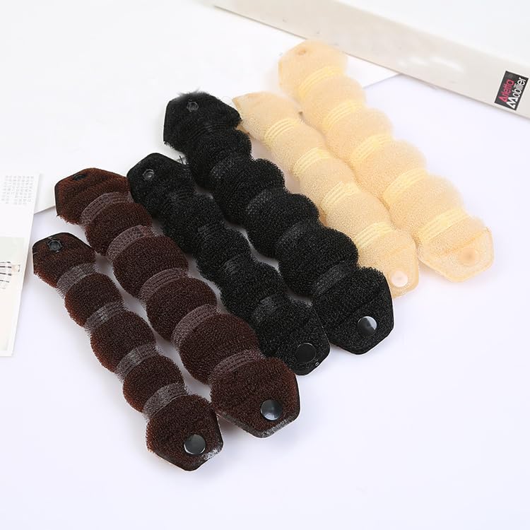 3 piezas Magic Hair Styler Donut Hair Bun Maker Styling Twist Ring Former Shaper Hair Trenzado Herramienta Rizador de Pelo Accesorio 1 Grande 2
