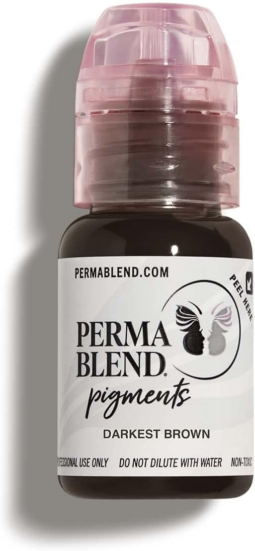 Perma Blend – Marrón oscuro – Tinta Microblading para delineador permanente – Tinta de tatuaje profesional – Maquillaje de tinta de tatuaje negro