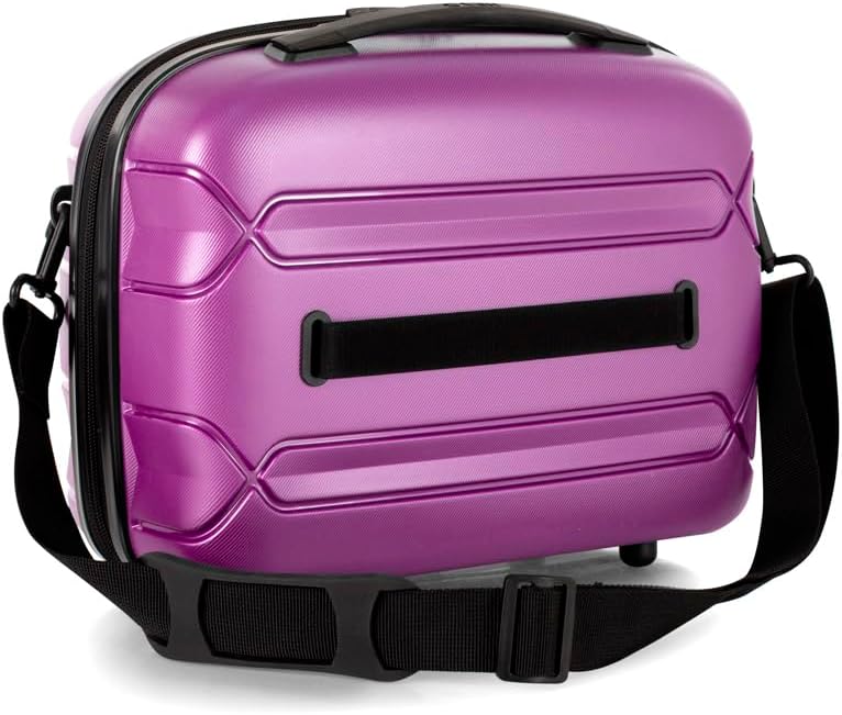 Heys Milos Beauty Case Hardside Ligero y fabricado con Duraflex duradero, carcasa texturizada y colores metálicos, manga de carretilla, correa de
