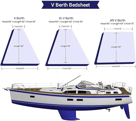Balsara’S Juego de sábanas para barco, 100% algodón egiptán, 800 hilos universales en V, la mejor ropa de cama para embarcaciones en V, se adapta a