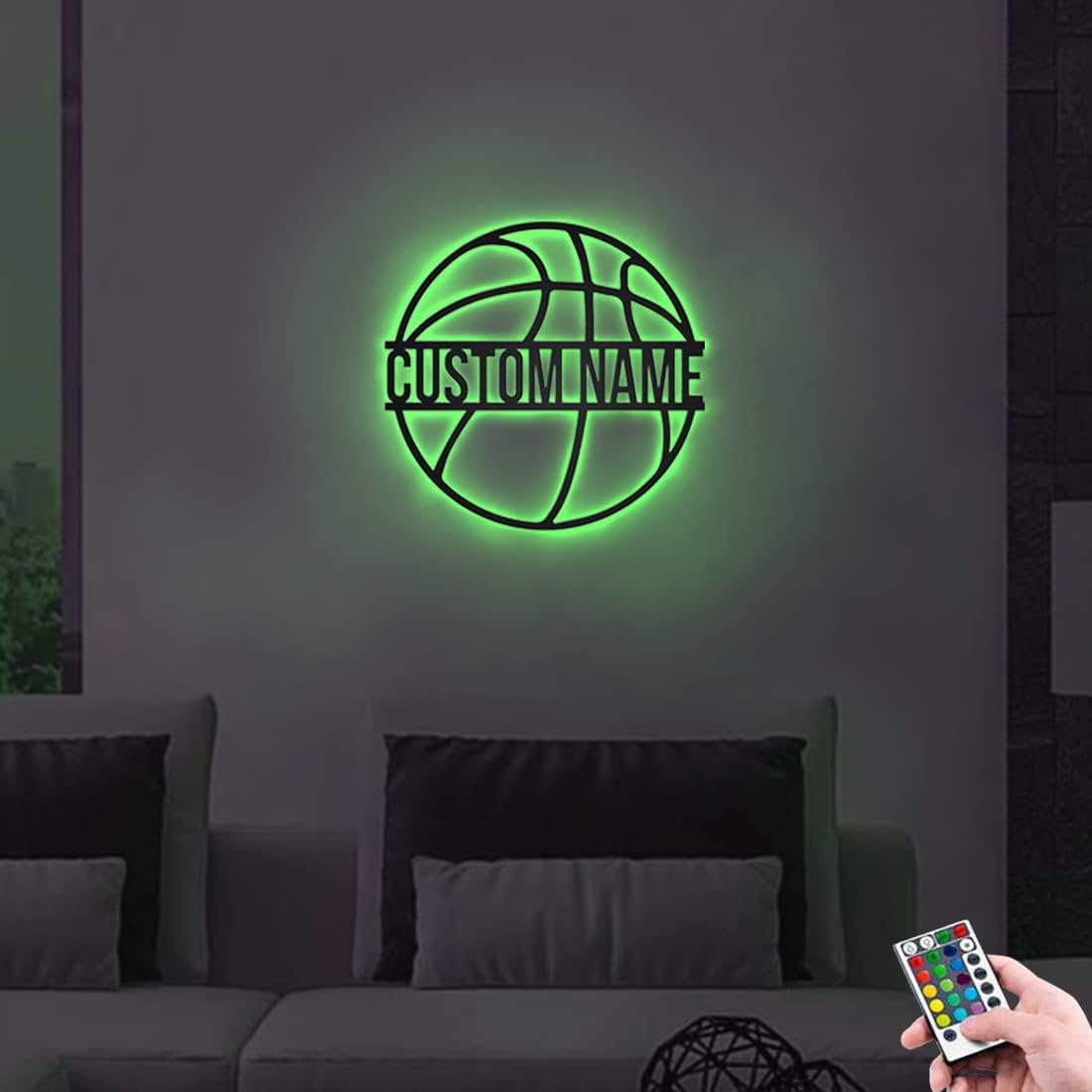 Regalos personalizados de baloncesto para niños, letreros de nombre de jugador de baloncesto personalizados, decoración única, lámpara LED, luz