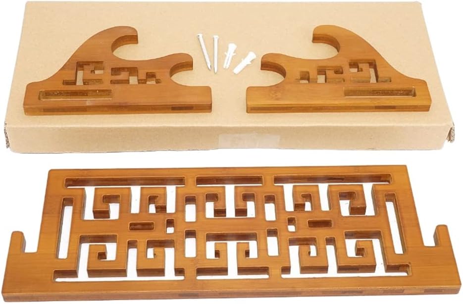 Classical Sword Holder Wall Mount Bamboo Sword Rack Hanger Katana Wakizashi Genji Stand 2 Layer