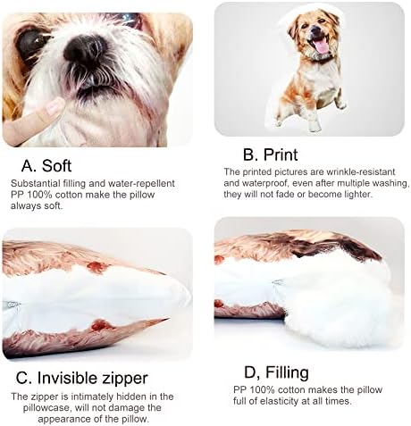 OARSE Almohadas para mascotas, almohada personalizada con fotos para perros, almohada personalizada con fotos de perros, almohada de fotos de tus