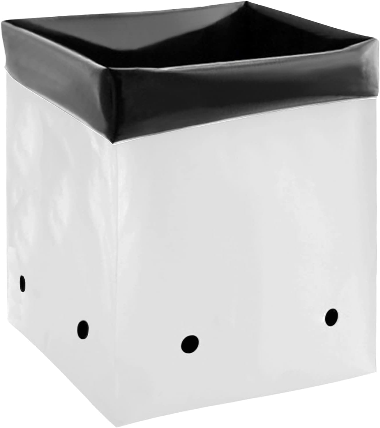 Grow1 Bolsas de cultivo de 3 galones (paquete de 50) bolsas de polietileno en blanco y negro para plantas, perfectas para bolsas de vivero de