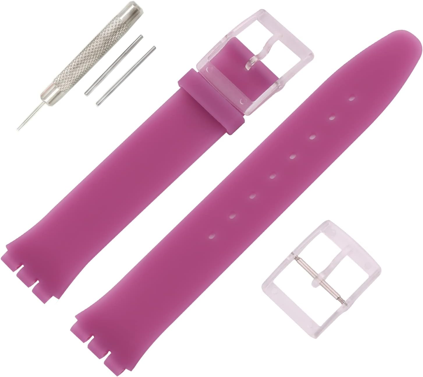 Correa de reloj de goma ultrafina de 0.630 in para mujer, compatible con Swatch, correa de reloj de silicona de repuesto, impermeable, para mujer,