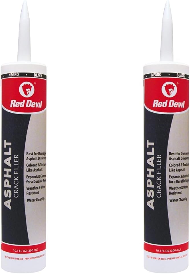 Red Devil 0637 Sellador de relleno de grietas de asfalto acrílico, paquete de 2, negro