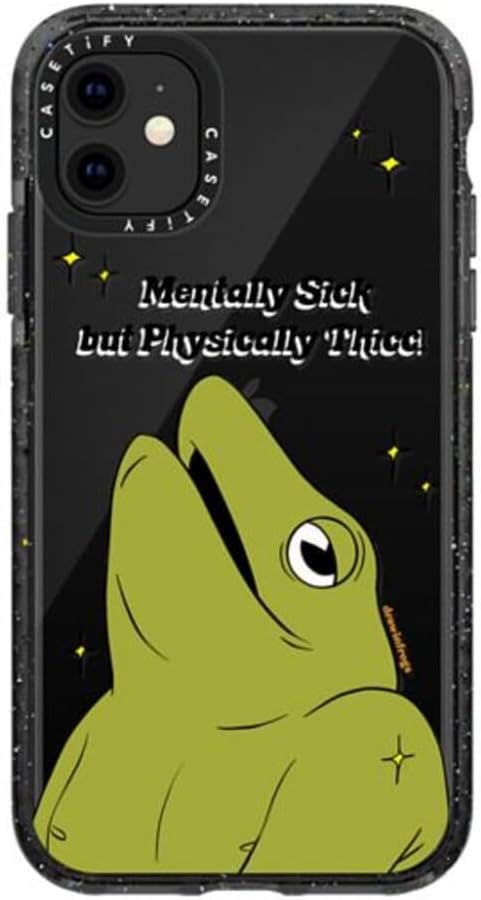 CASETiFY Funda Impact para iPhone 11, mentalmente enfermos, color negro transparente