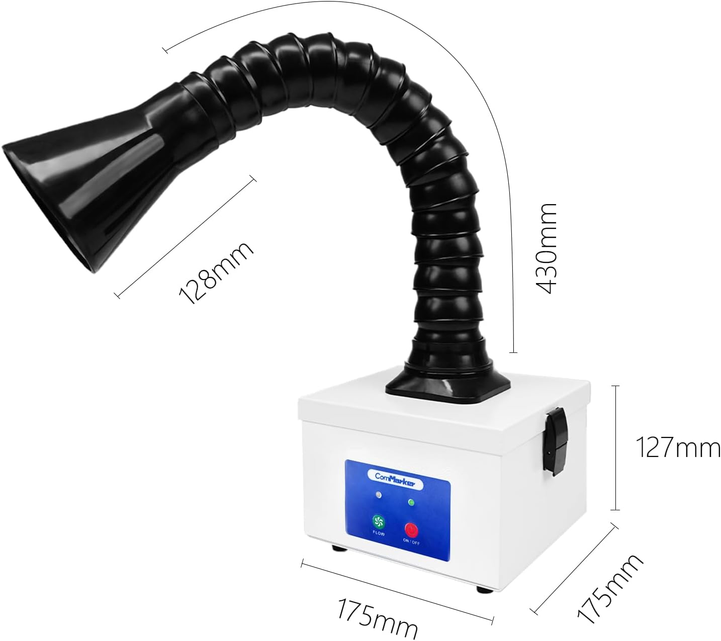 ComMarker Extractor de humos de soldadura de 30 W, amortiguador de prevención de humo, ventilador de trabajo para estación de soldadura (110 V)