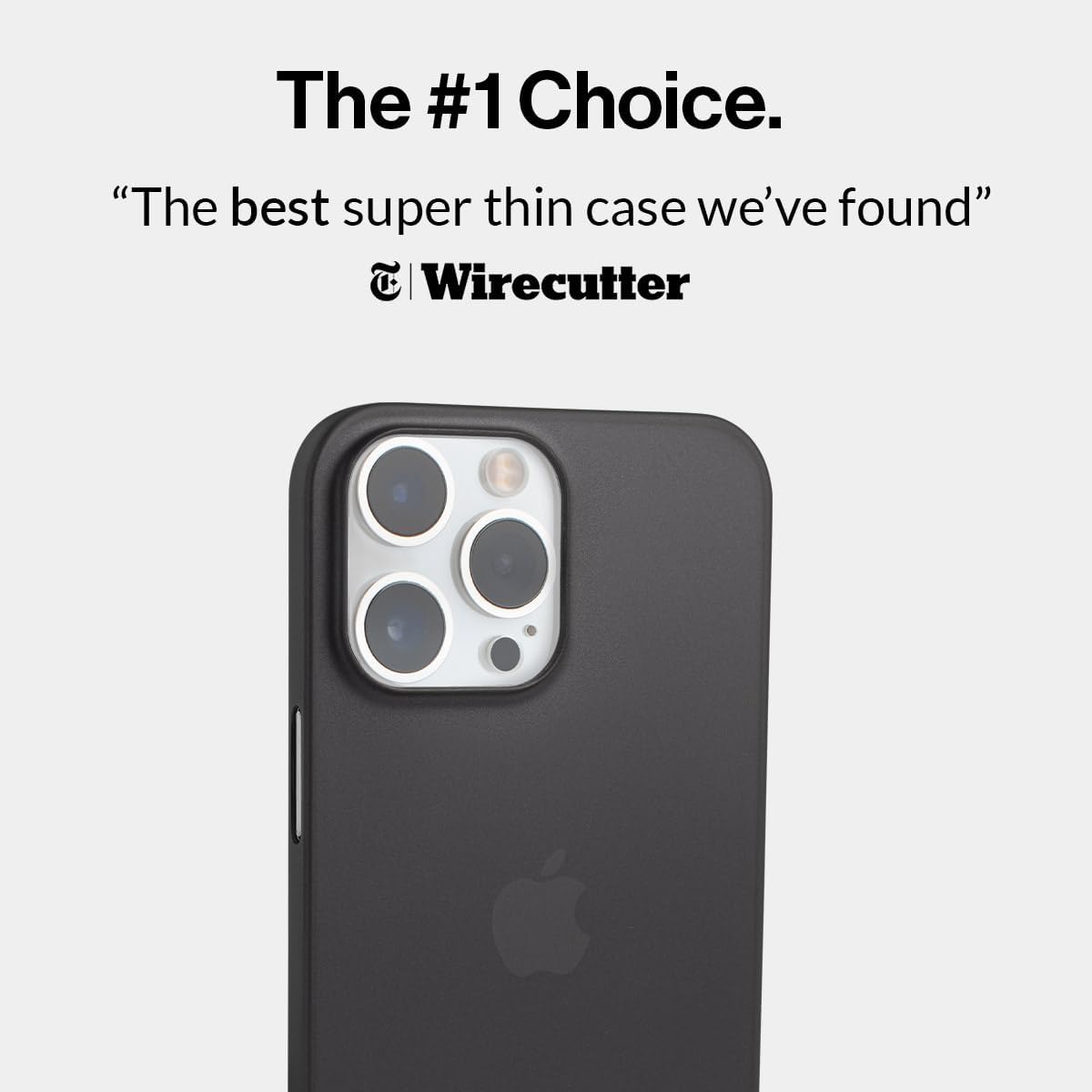 totallee Funda delgada para iPhone 15 Pro Max, la cubierta más delgada y minimalista para Apple iPhone 15 Pro Max (2023) (negro escarchado)