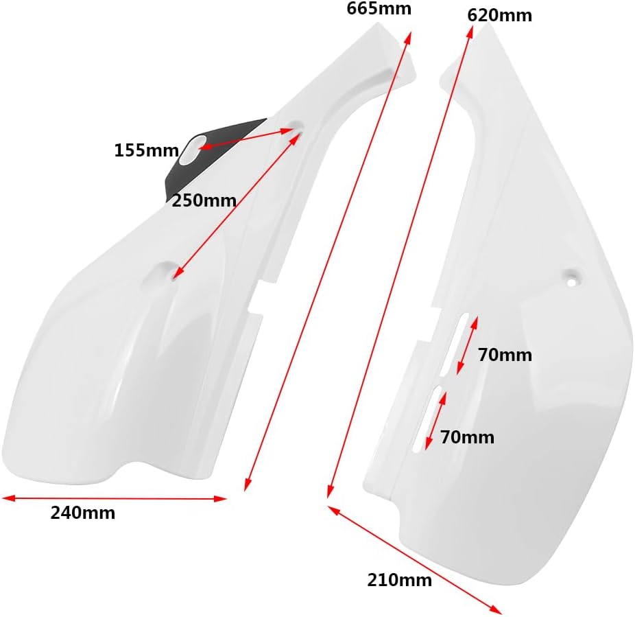 HIYOYO Juego de cubiertas de carenado para paneles laterales izquierdo y derecho compatible con Honda XR650L (blanco Shasta) 1993-1999  Compatible