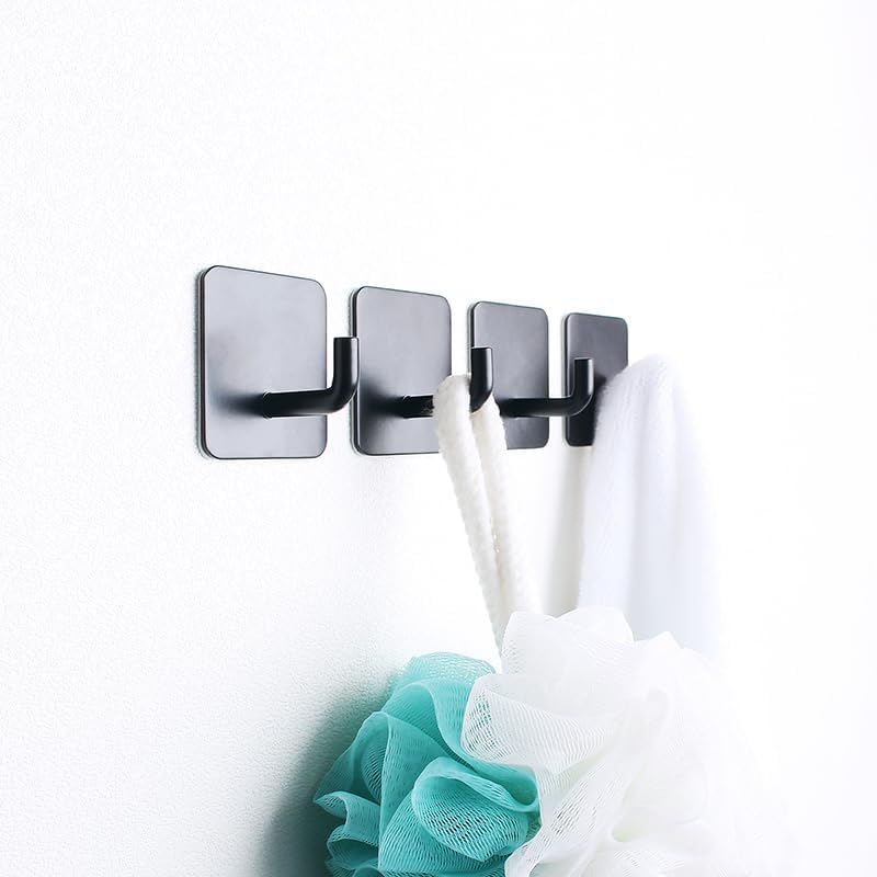 Ganchos adhesivos de pared, ganchos resistentes de 9.8 ft para colgar toallas, ganchos para puerta de ducha, para baño, cocina, toallero, colgador
