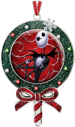 Adornos de piruleta de pesadilla, adorno de Navidad de calavera de amor antes de Navidad, adorno colgante de árbol de Navidad, adorno colgante de