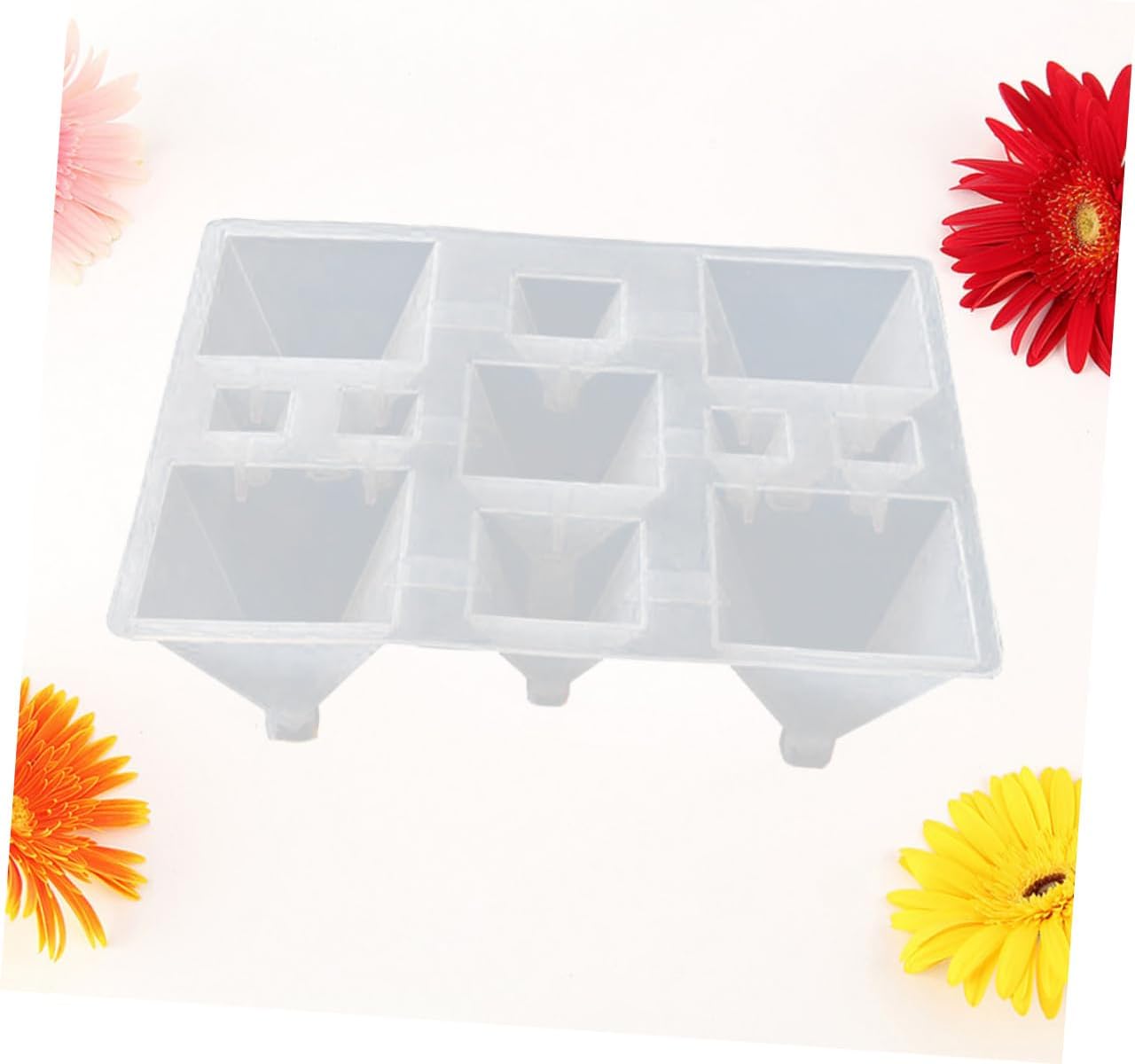 VILLCASE 2 moldes de silicona para resina súper pirámide de silicona DIY suministros de fabricación de pasteles para gelatinas vela cónica molde de