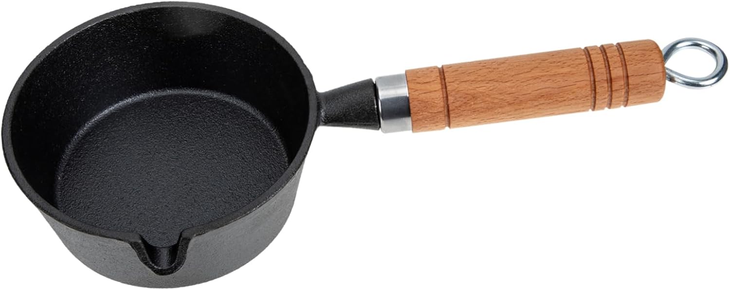 Luxshiny Olla de salsa de aceite caliente con tapa, sartenes japonesas con tapas, utensilios de cocina pequeños, sartén para huevos japoneses,