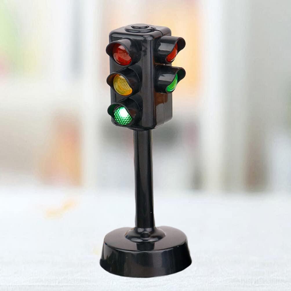 STOBOK Luces de tráfico, 3 piezas de 1.8×1.8×4.3 in Señales de tráfico de juguete DIY Señales de tráfico Modelo Juguetes Niños Juguete de semáforo