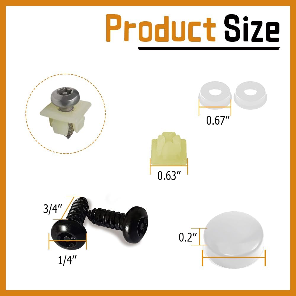 Juego de 4 tornillos negros antirrobo para placa de matrícula, accesorios de montaje de placa de matrícula de acero inoxidable inoxidables,