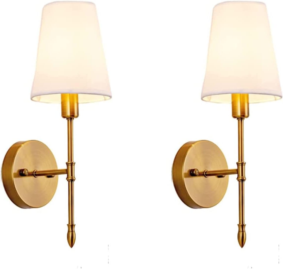 Juego de 2 apliques de pared alimentados por batería, no requiere cableado, con bombilla regulable remota, fácil de instalar, para mesita de noche,