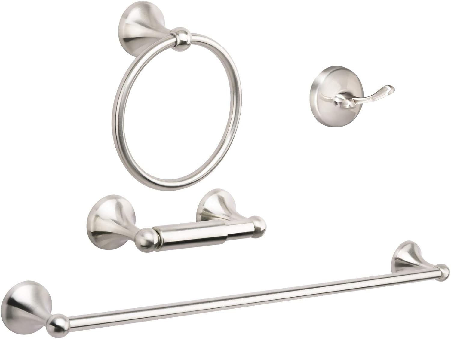 USHOWER Juego de accesorios de baño de níquel cepillado, juego de toallero de 24 pulgadas montado en la pared, juego de accesorios de baño