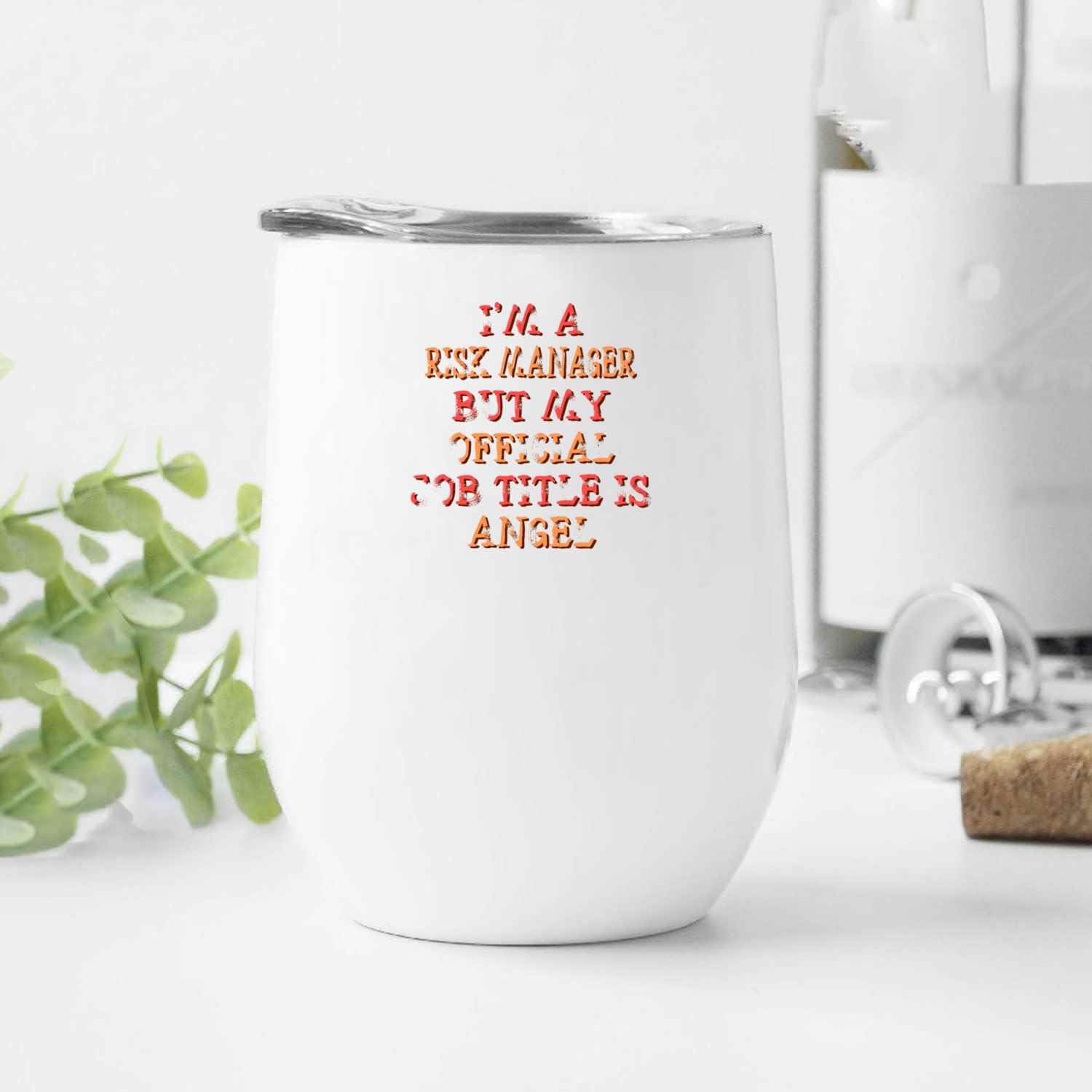 Risk Manager’s Gifts, Ideal for -in-law’s Year – Angel Joke, Funny 12 Oz White Stainless Steel Wine Tumbler