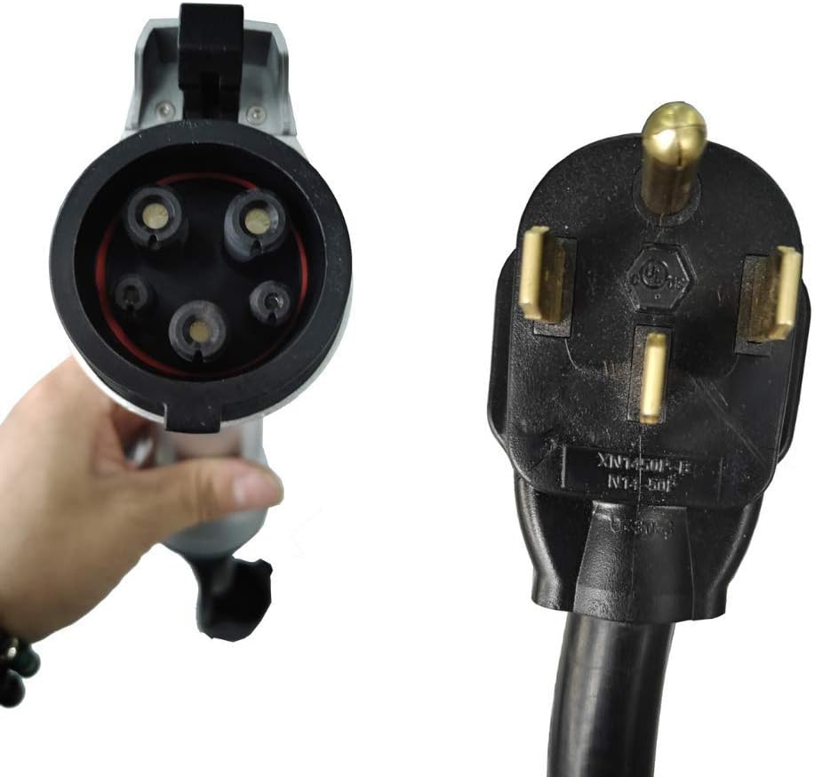 NEMA 14-50 – Cargador de nivel 2 con cable de 16 pies, cargador EV de 40 amperios, carga rápida de circuito de 50 amperios NEC, enchufe J1772,