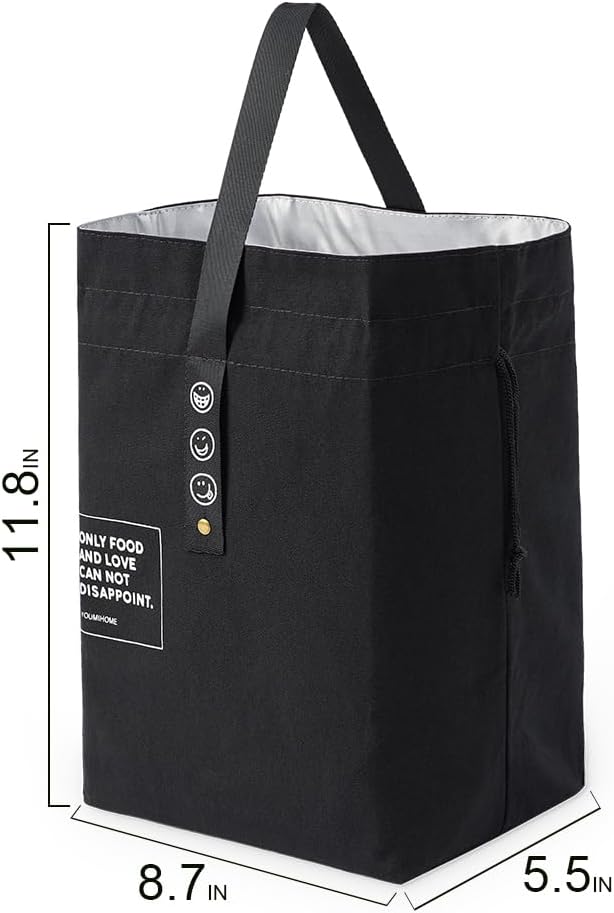 Bolsa de almuerzo reutilizable, bolsa aislada, kit de comida aislado con correas simples para adultos, mujeres y hombres, trabajo, picnic o viajes