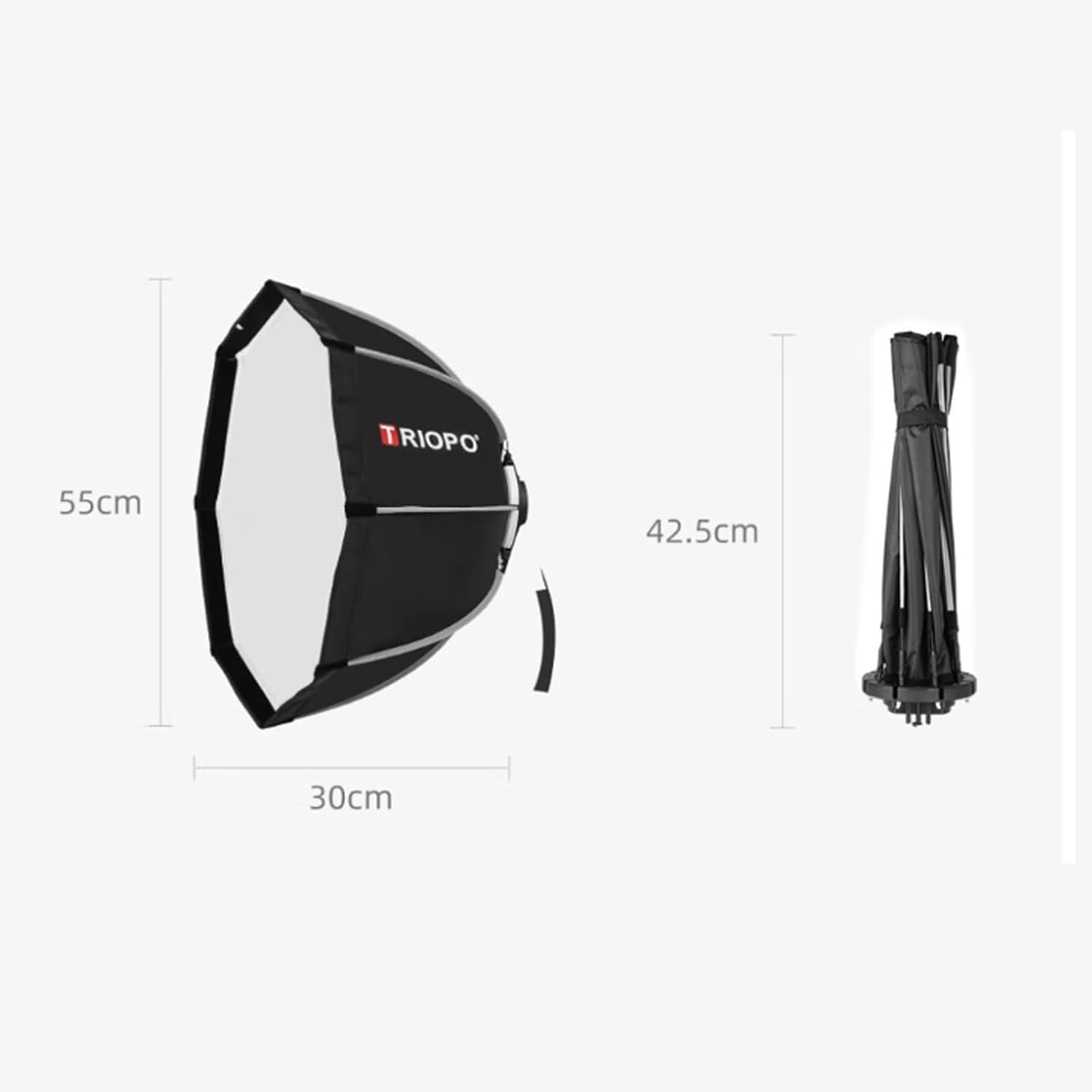 Triopo KX55 Soft Box 21.6in55cm Octágono Paraguas Fotografía Softbox para Godox V1 AD200Pro Cabeza Redonda Flash Speedlite Speedlight Soft Box