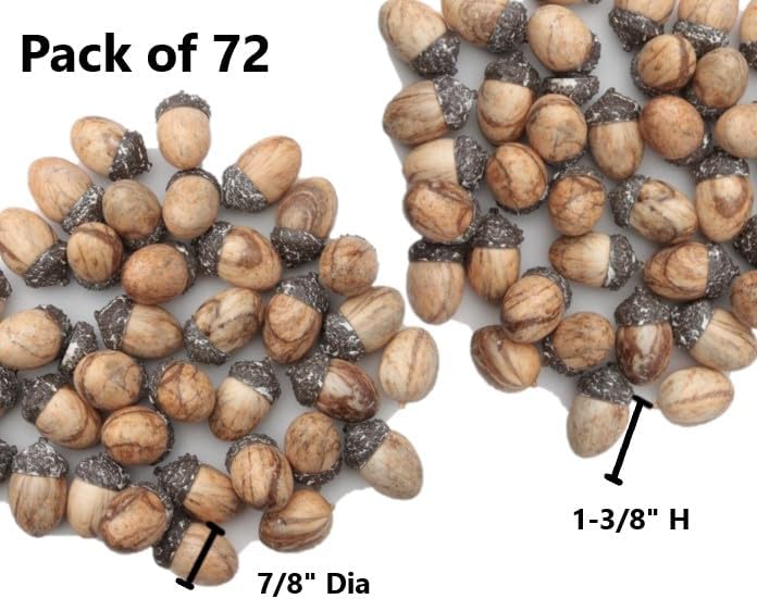 Factory Direct Craft Paquete de 72 bellotas artificiales con patrón de mármol, dispersos de mesa de otoño y Acción de Gracias, rellenos de jarrón y