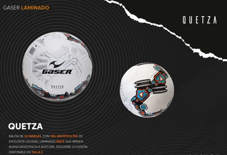 Gaser Balón de fútbol laminado Medidas oficiales No.5 Quetza (azul)
