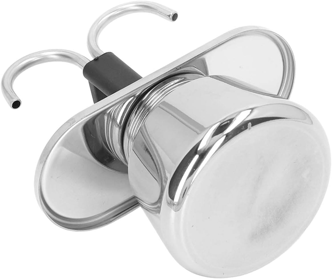 TOPINCN Olla de moka de doble tubo de 3.4 fl oz, cafetera cubana para hacer expresos, capuchino y café con leche, tazas y tazas de té, tazas y