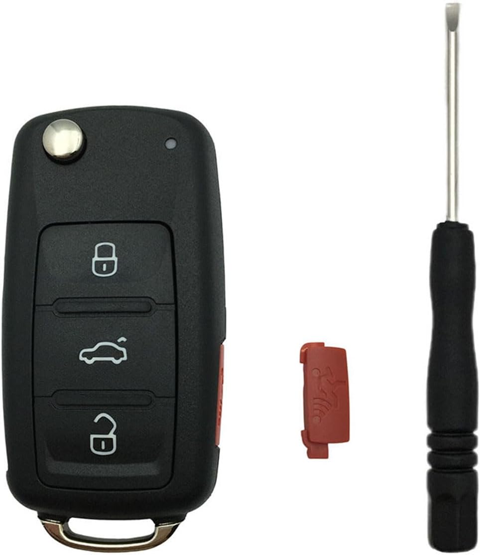 Funda de repuesto para llavero de 3+1 botones, VW, Volkswagen, GTI, Jetta, Eos, Golf, sin llave, entrada y control remoto (tipo B-1 unidad)