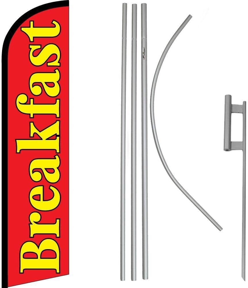 Premium Breakfast RedWindless Flag & 16ft Flagpole KitGround