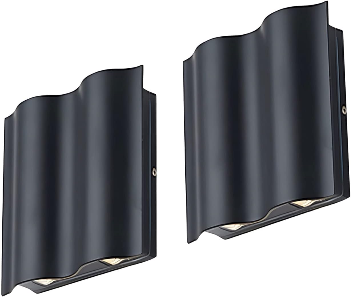 JHOTEC Aplique LED único de diseño de arco con luces arriba y abajo, apliques de pared impermeables para exteriores, adecuado para jardines, paquete