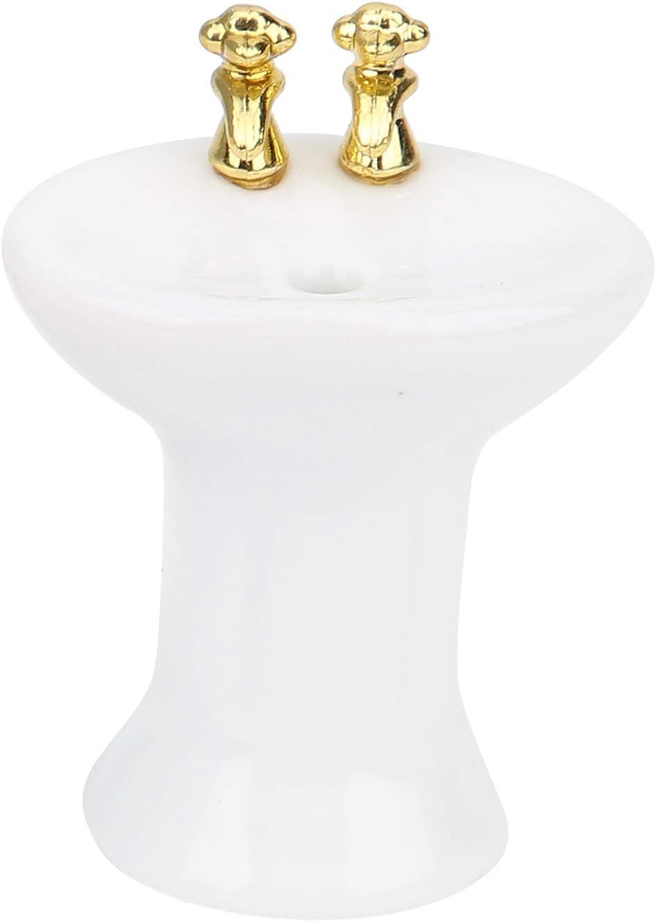 Tina de casa de muñecas, 124 casa de muñecas en miniatura, juego de baño de imitación para bañera de cerámica, kit de fregadero (#1) Melody Jane