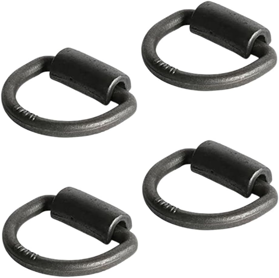 DC Cargo – Anclajes de amarre con anillo en D soldado  34 pulgadas (paquete de 4) acero forjado resistente con ABS de 27,000 libras  Anillos en D