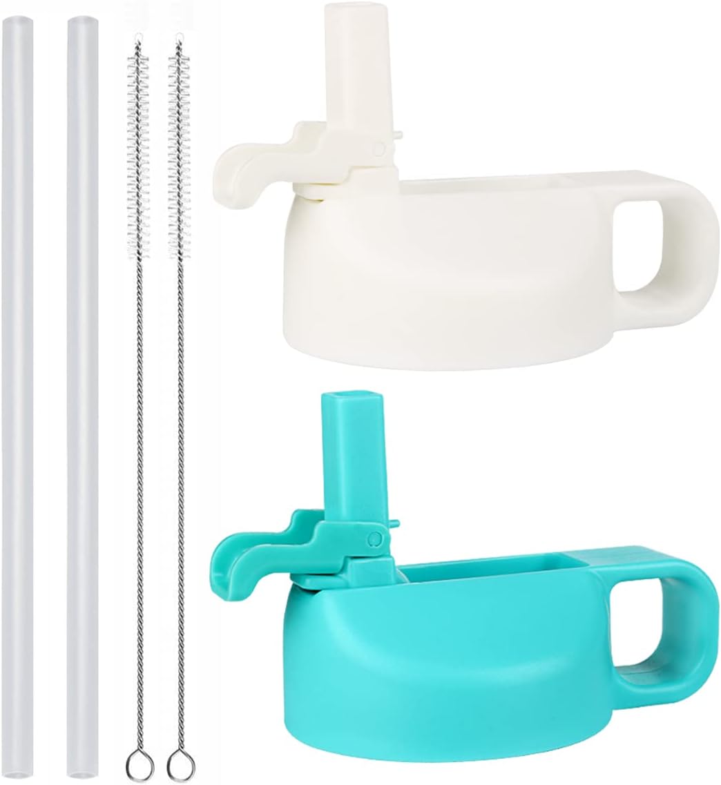 Tapa de popote para botella de agua de boca ancha de 12, 32, 40, 64 onzas, tapas compatibles con Hydro Flask Sports Water Bottle con tapa de