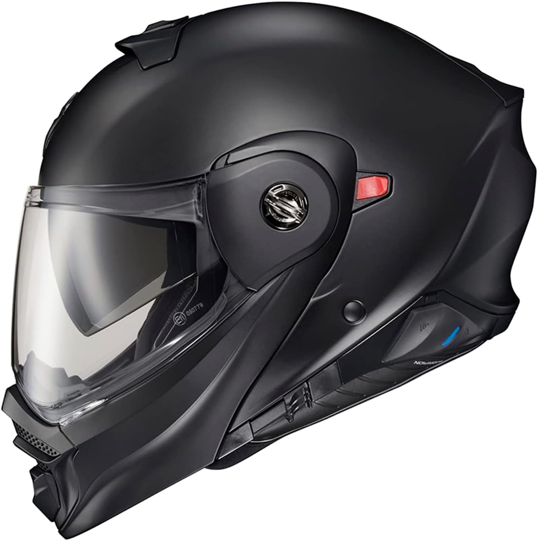 ScorpionEXO AT960 Modular Adventure Street – Casco de motocicleta para adultos con sistema de comunicación Bluetooth EXO-COM integrado, aprobado por