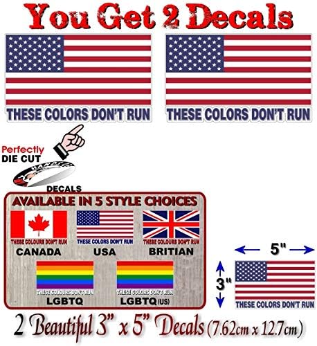 2 calcomanías de vinilo de 5 pulgadas con la bandera de Estados Unidos, estos colores, patriótico, estadounidense, USMC, vehículo, 4×4, camión,