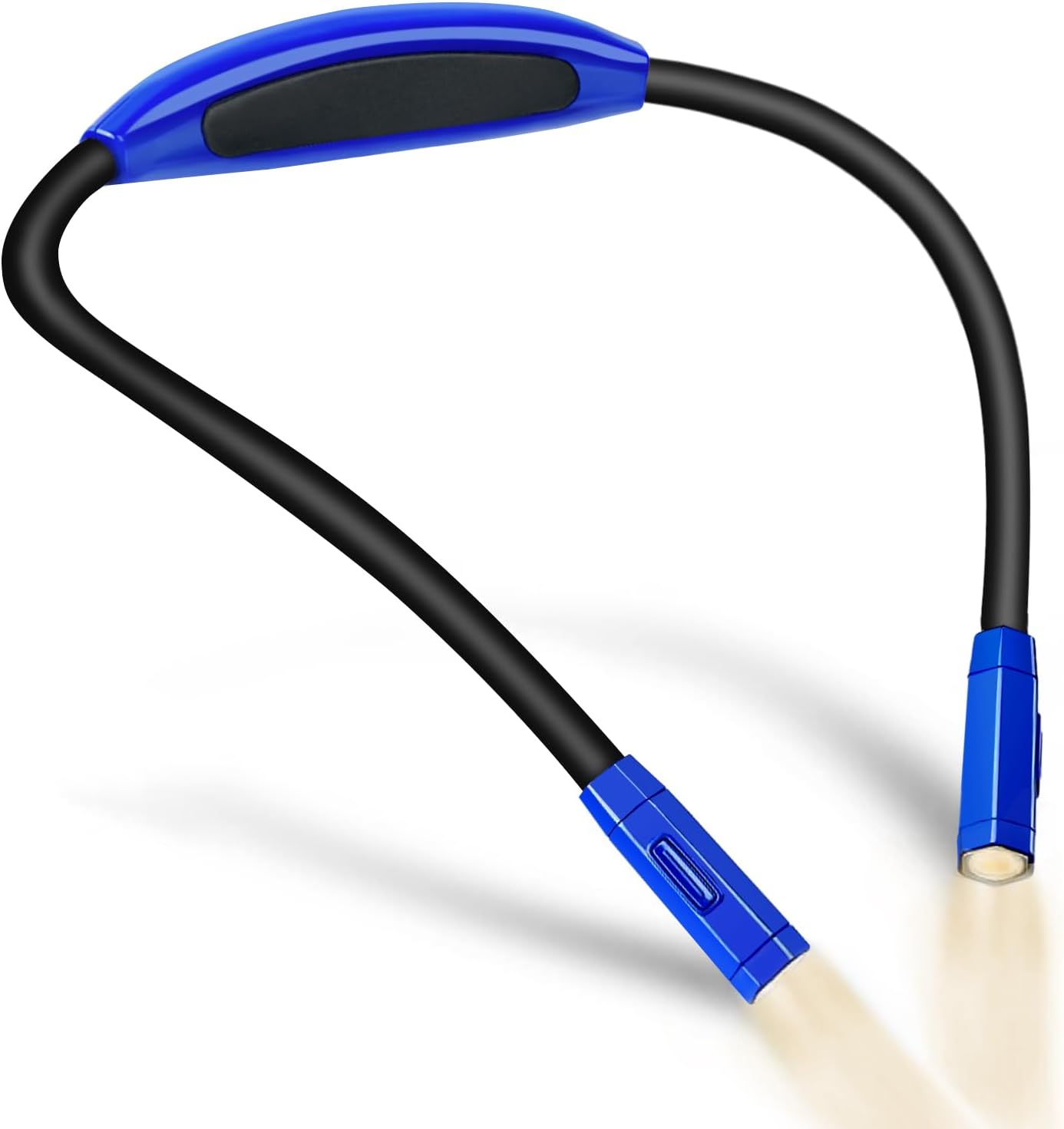 Vekkia Luz ligera de lectura para el cuello, luces de lectura para libros en la cama, luz de cuello para tejer, 3 colores, 9 brillo, recargable,