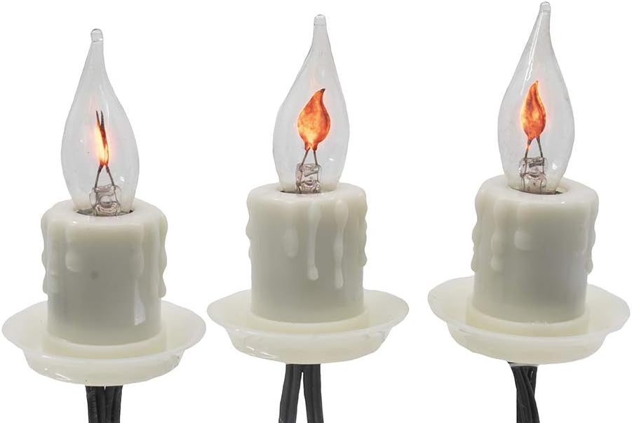 Kurt S. Adler Juego de velas de llama parpadeante C7 de 7 luces