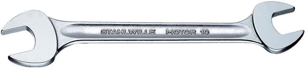 Stahlwille 40032022 Llaves dobles de extremo abierto, motor n. 10, tamaño 0.787 x 0.866 in, ángulo de desplazamiento de 15 grados, métrico, grado
