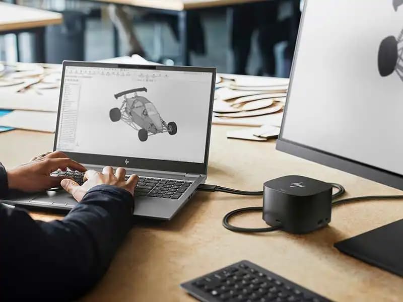 HP Dock Thunderbolt de 280 W a cualquier computadora portátil de marca (puerto Thunderbolt, USB-C, USB-A, ranura de bloqueo de seguridad,