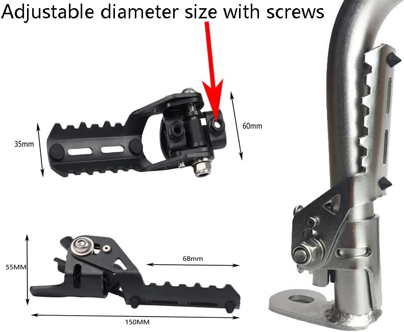 Estriberas delanteras para motocicleta, 0.984 in  1 pulgada, 0.866-0.984 in, estriberas plegables para reposapiés, abrazaderas de guardia del motor,