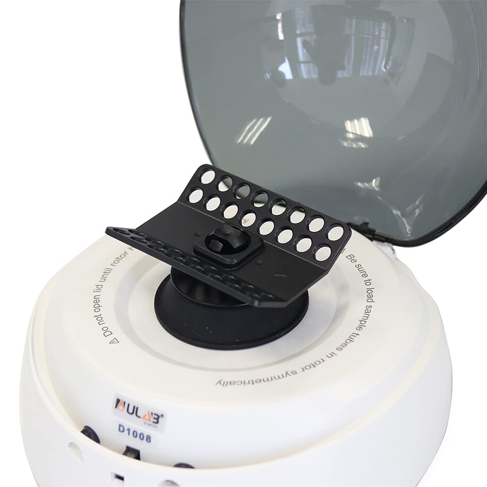 ULAB Mini centrífuga, micro centrífuga de laboratorio de sobremesa 7000RPM, bajo ruido, 2 rotores para 8 tiras de PCR de 0.20.51.50.1 fl oz y 0.0 fl