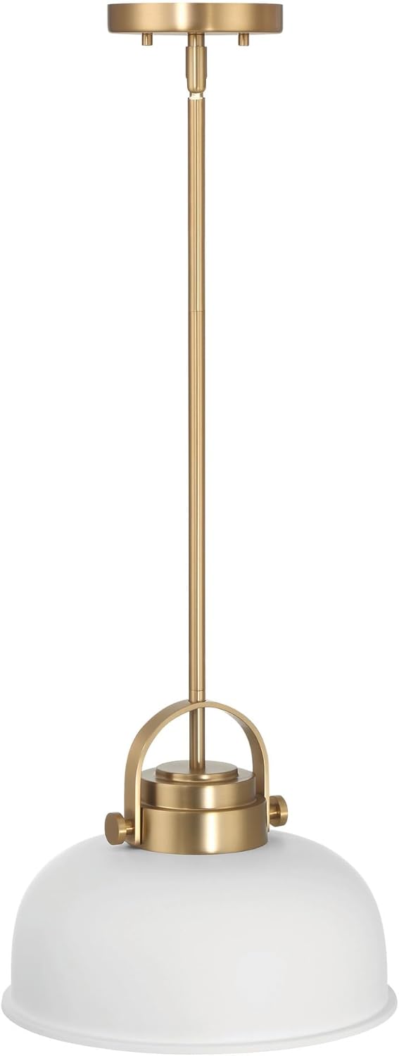 Robert Stevenson Lighting Arte – Lámpara de techo industrial de 2 tonos de metal, blanco y dorado