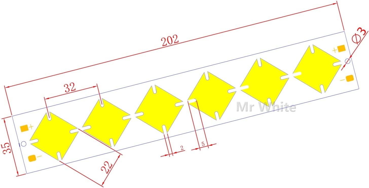 NHOSS Led Cob Bar Strip 6w 12V Dc Lamps Light 202mm 35mm Cold White for DIY Car Drl Bulbs Luces Led para Habitacion