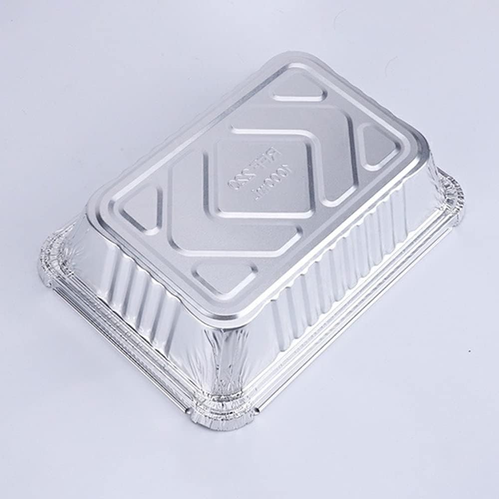 Othmro 20 sartenes de papel de aluminio de 24.3 fl oz reciclables para llevar, recipientes de alimentos de papel de aluminio, sartenes redondas,