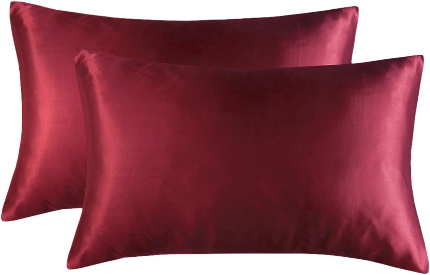 Juego de 2 fundas de almohada de seda satinada para cabello y piel, súper suaves y acogedoras, fundas de almohada con cierre envolvente para