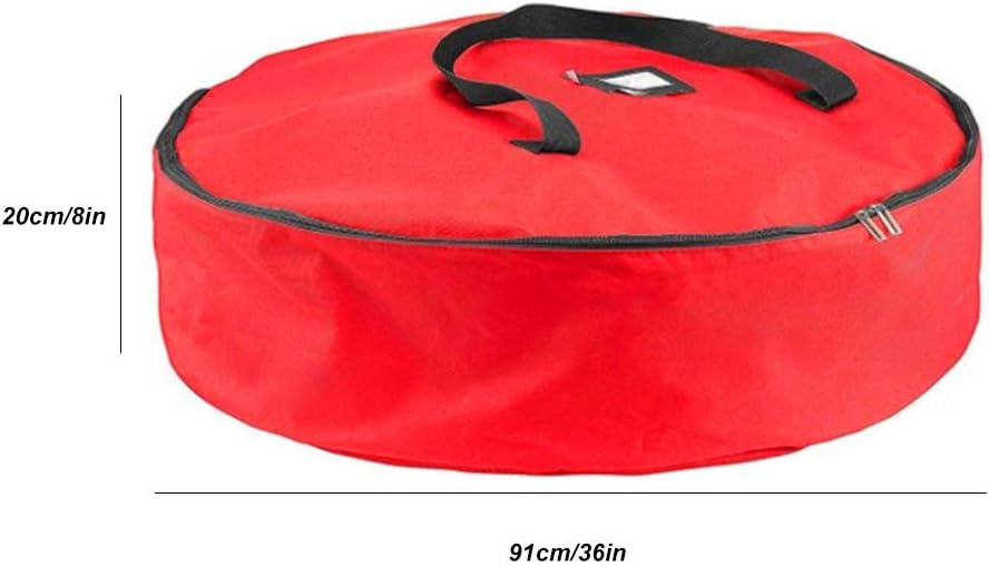 Fydun Bolsa de almacenamiento roja decoración campana corona guirnalda contenedor impermeable a prueba de polvo rojo almacenamiento para la familia
