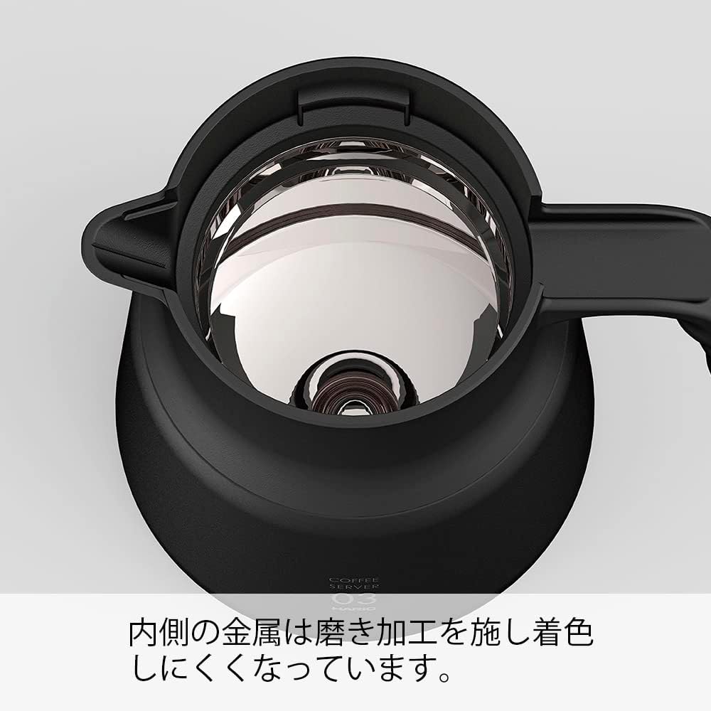 Hario Servidor aislado de acero inoxidable V60, 20.3 fl oz, blanco